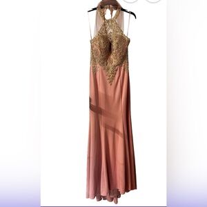 Party dress with gold embroidery great for groom mother